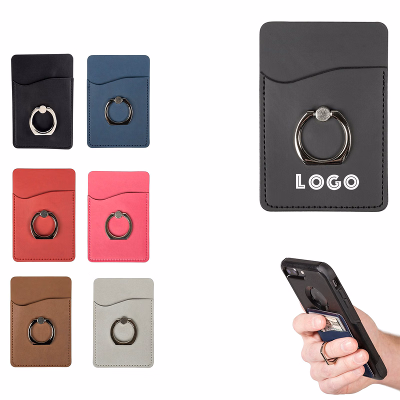 Pu Phone Wallet With Ring