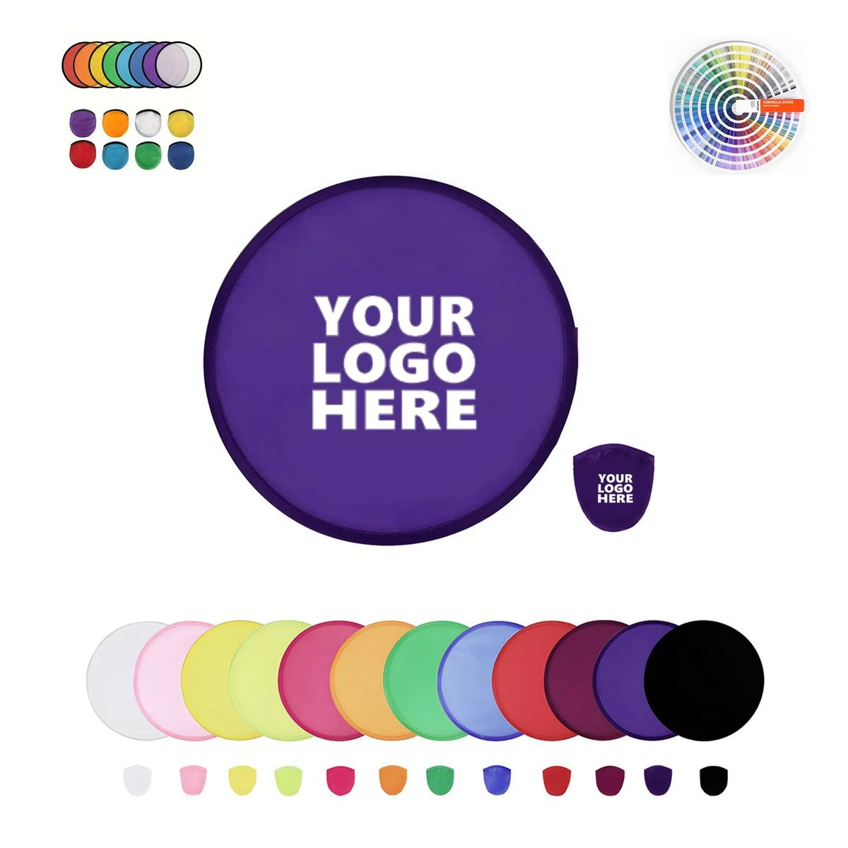 Foldable Round Nylon Fan With Bag MOQ 100 1