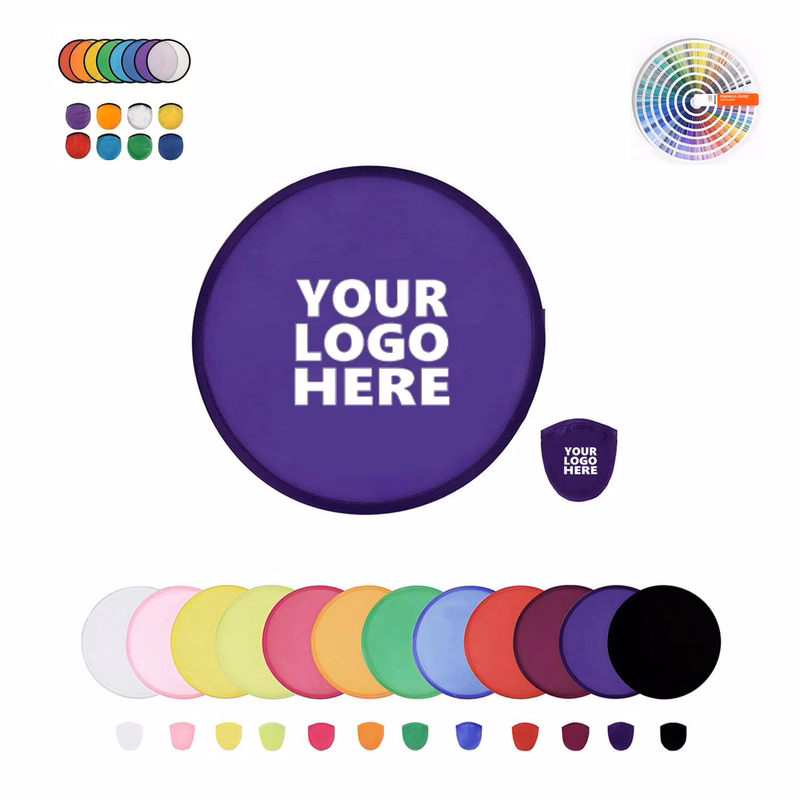 Foldable Round Nylon Fan With Bag MOQ 100