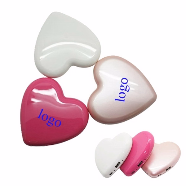 Portable Heart Shape Power Bank Charger 4000 mAh