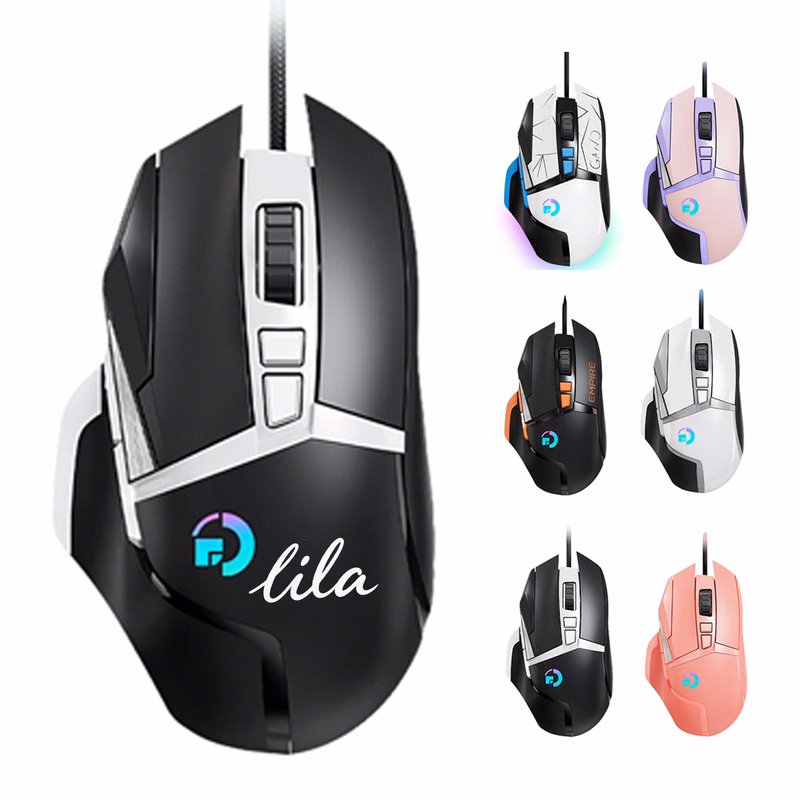 Ergonomic Wired Gaming Mouse w/ RGB Lighting