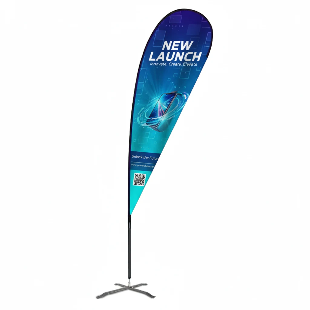 Flex Blade® LX Teardrop Banner with Pole, Single-Sided - 15' Event Flag 1