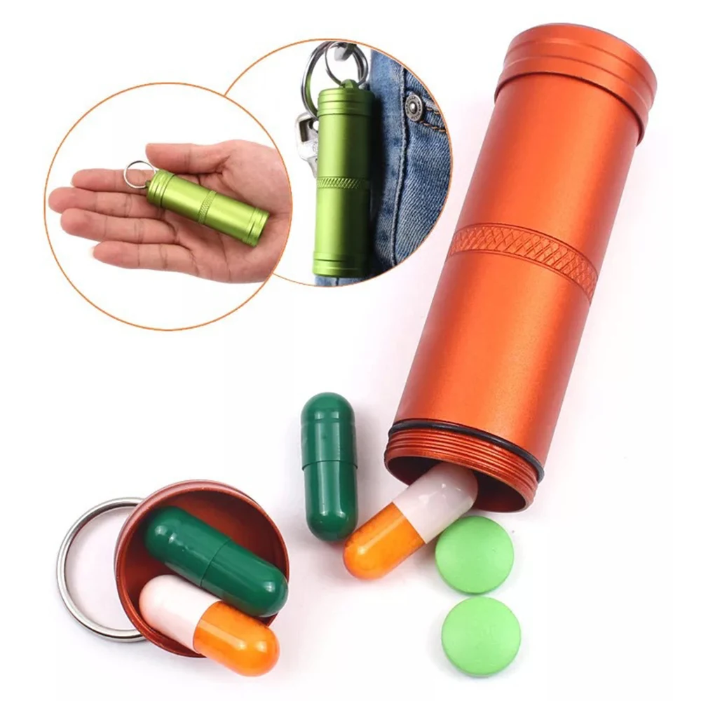 Aluminum Pill Box W/Keychain 1