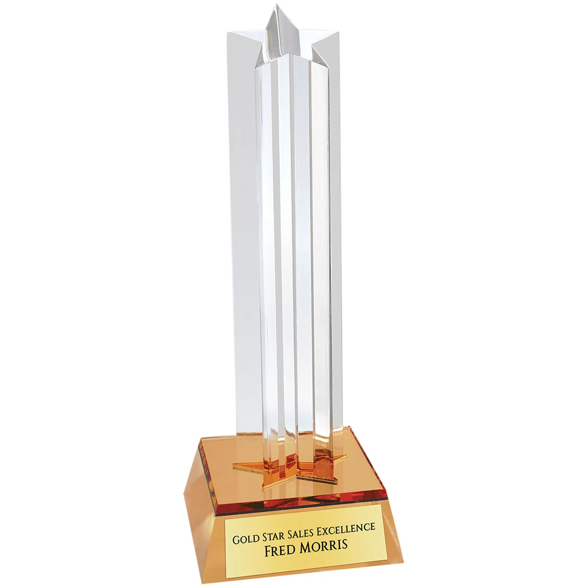 7.5" Gold Star Column Acrylic Award 1