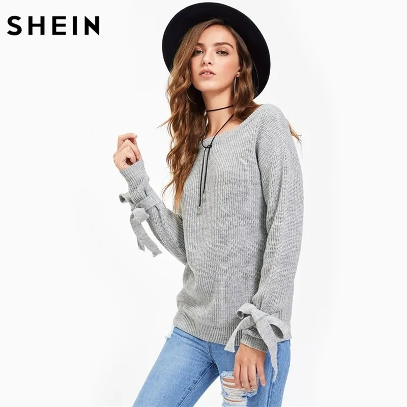 Gray Mesh Drop Tie Jumper: Long Loose Casual Pullover, custom hoodie or sweatshirt with logo imprint 1