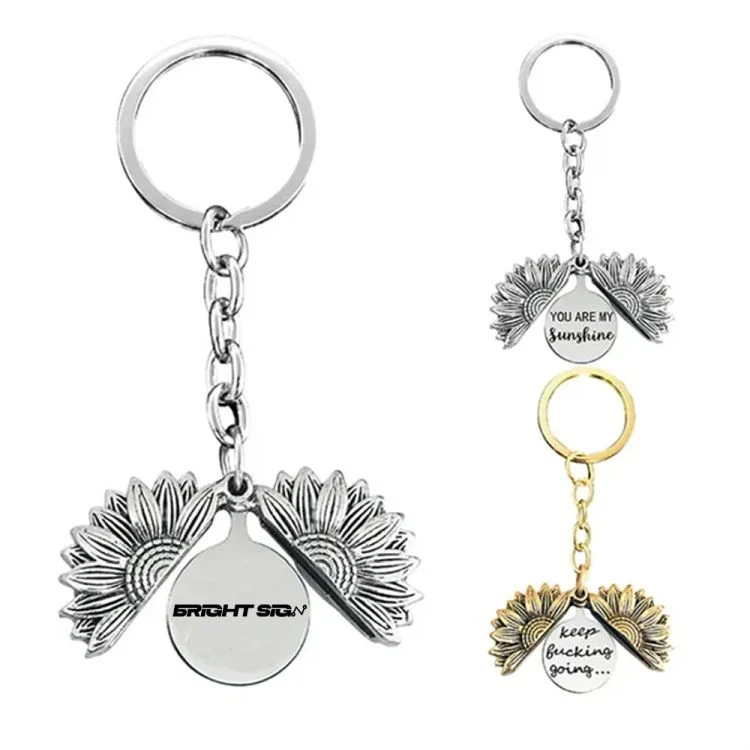Sunflower Pop-Open Message Keychain 1