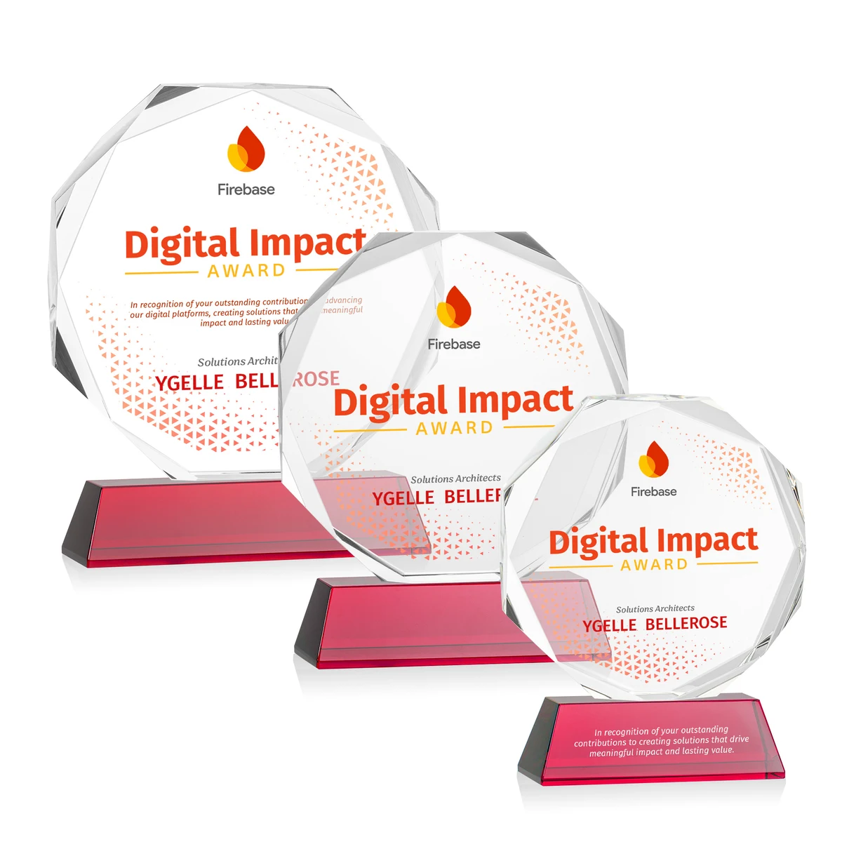 Acadian VividPrint™ Award on Newhaven Base - Red 1