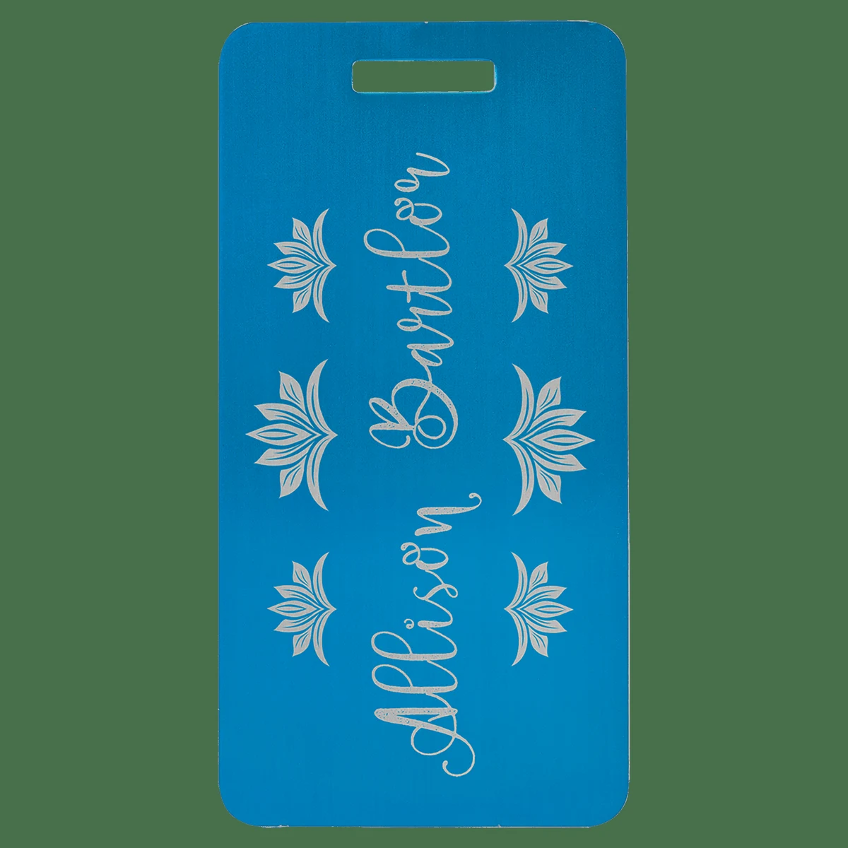 3 7/8" x 2" Blue Anodized Aluminum Luggage Tag 1