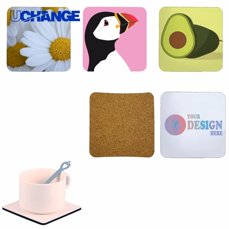 Full Color Printed Square Cup Coaster Mat