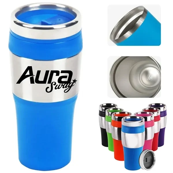 Custom 16 oz Stainless Steel Travel Mug with Spill-Proof Lid — Insulated Coffee Tumbler 1