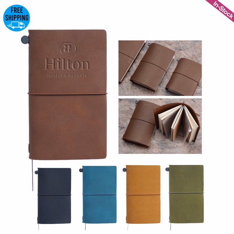 Portable Handmade Genuine Leather Journal (Size 6.89"x4.33")