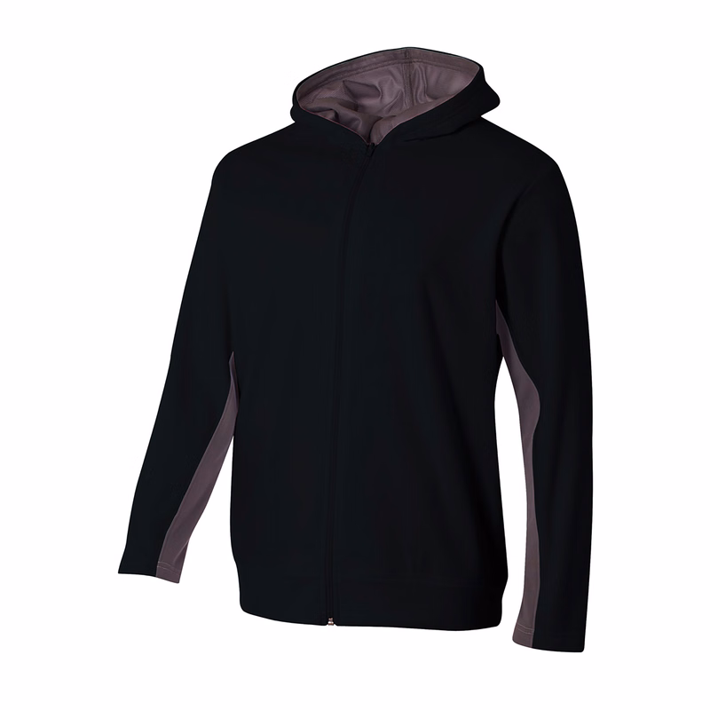 A4 Full Zip Color Block Fleece Hoodie