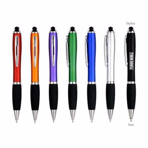 Silver Click Pen With Stylus
