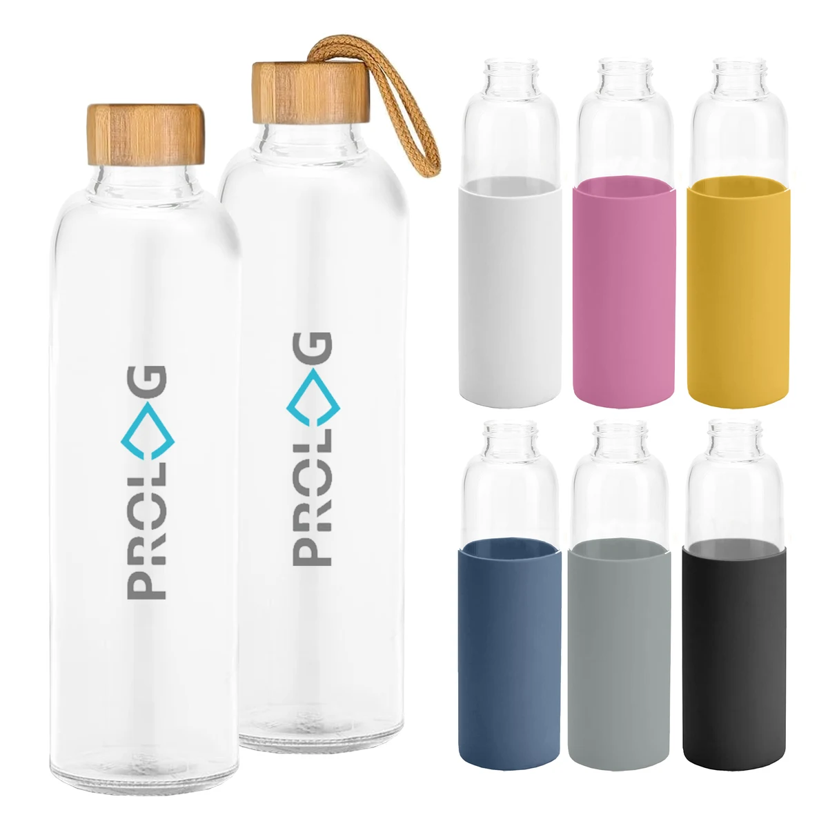 Honya Glass Drink Bottle with Sleeve 1