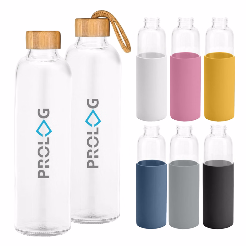 Honya Glass Drink Bottle with Sleeve