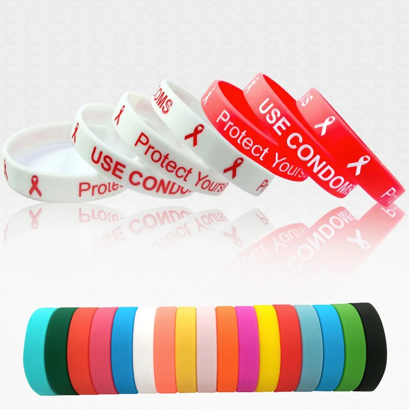 Color Filled Silicone Debossed Bracelets 1
