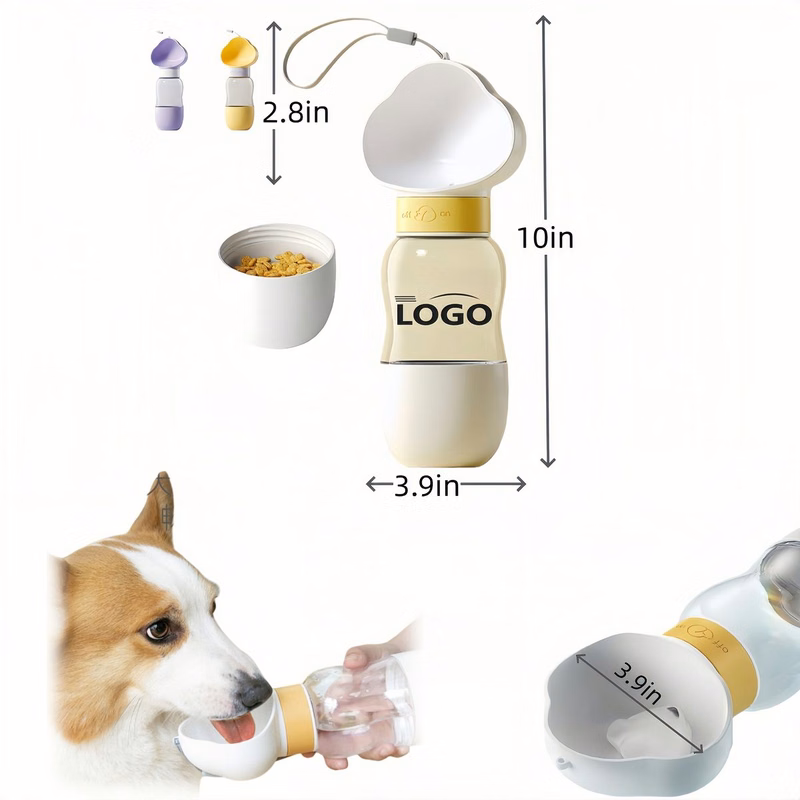 19oz Portable Pet Water Food Feeder Bottle