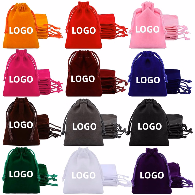 Full Color Mini Soft Velvet Drawstring Bags