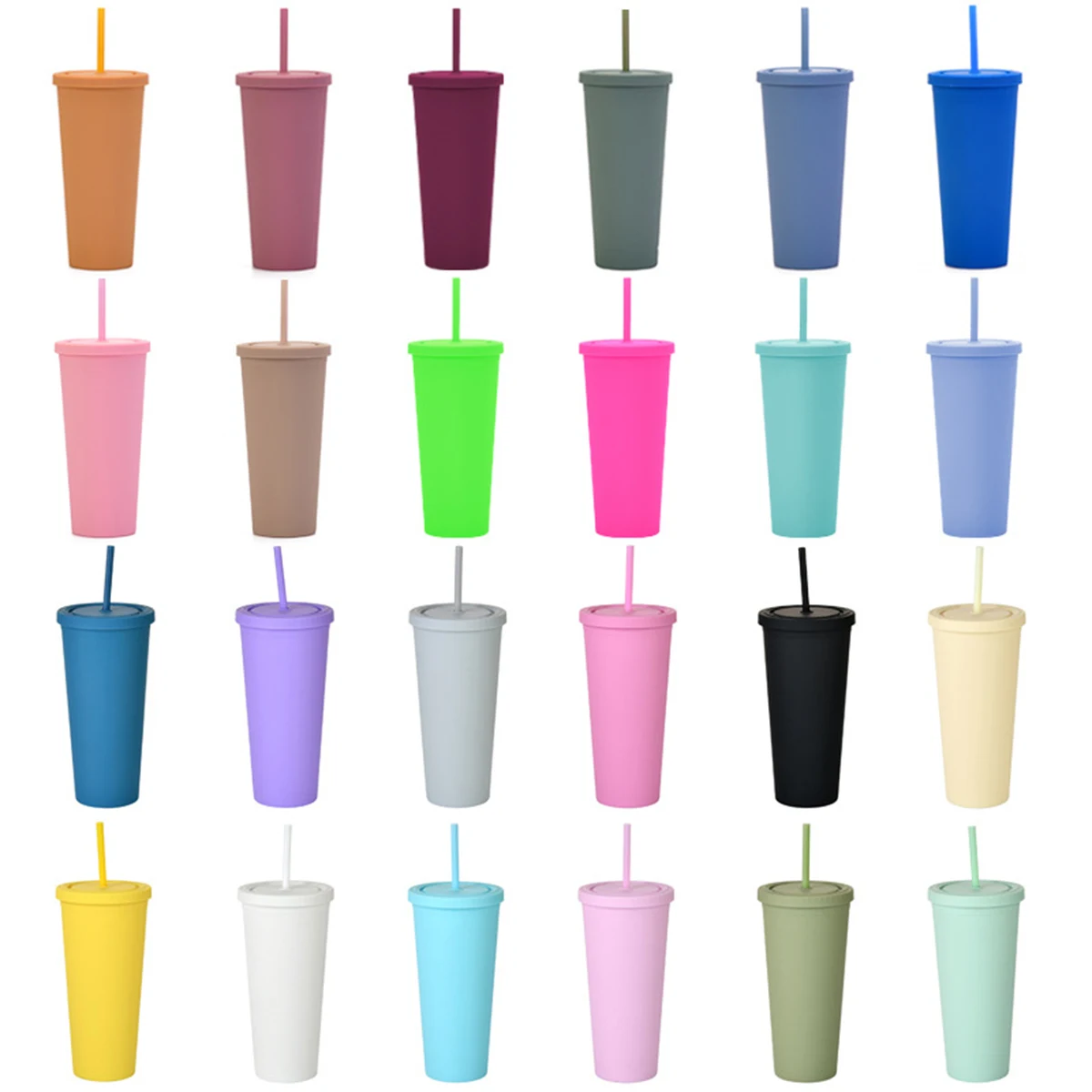 24oz Color Changing Plastic Cup With Lids 1