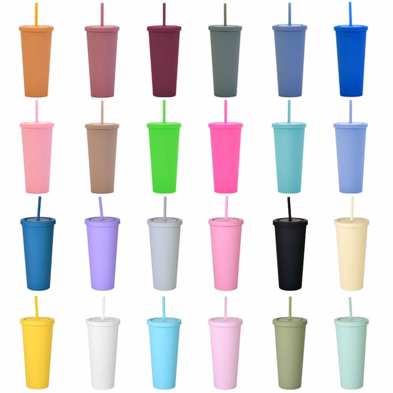 24oz Color Changing Plastic Cup With Lids