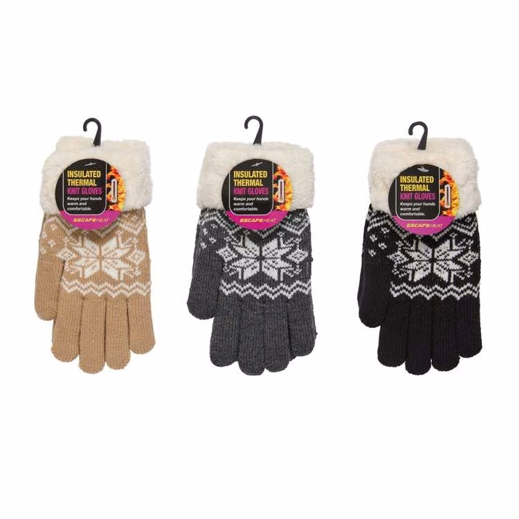 Women's Pattern Knit Gloves Assorted Colors