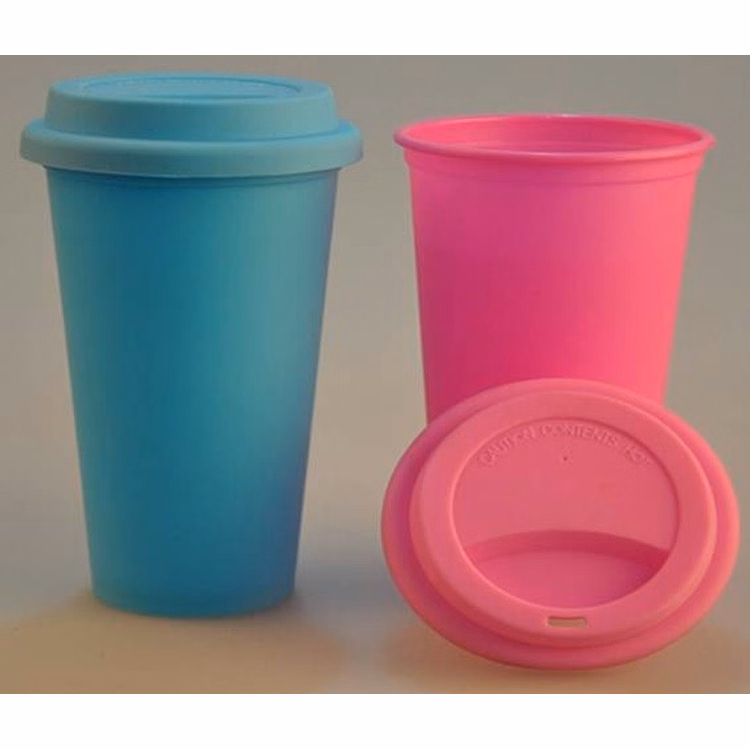 Custom plastic Advertising Cup with Silicone Lid