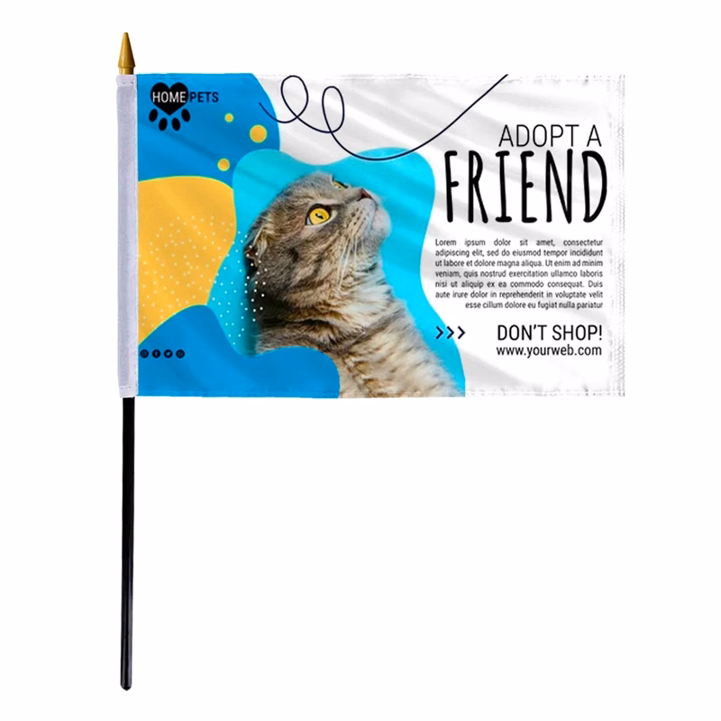 6" x 9" Custom Stick Flag - Screen Sublimation