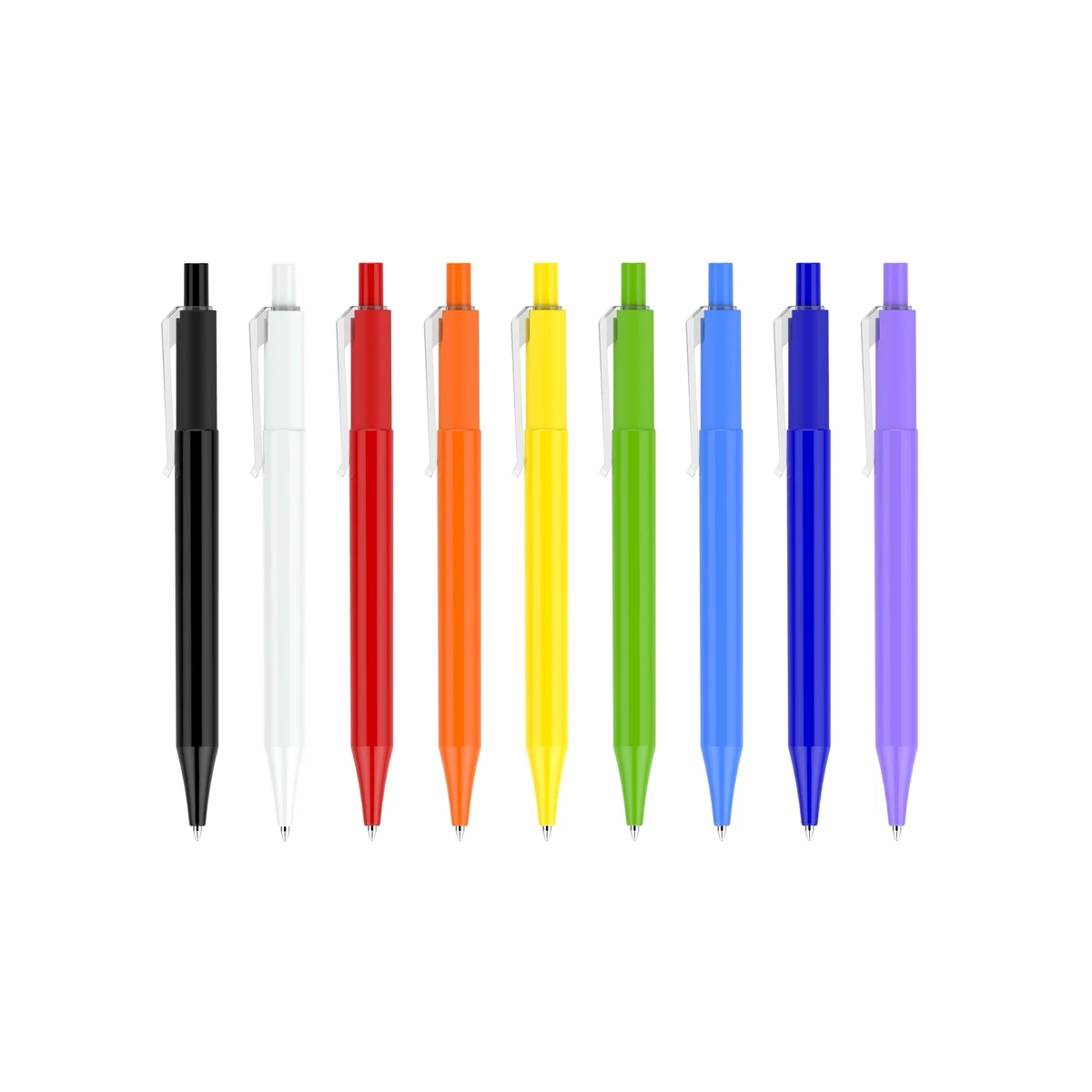 Rainbow Plastic Pens with clear clip 1