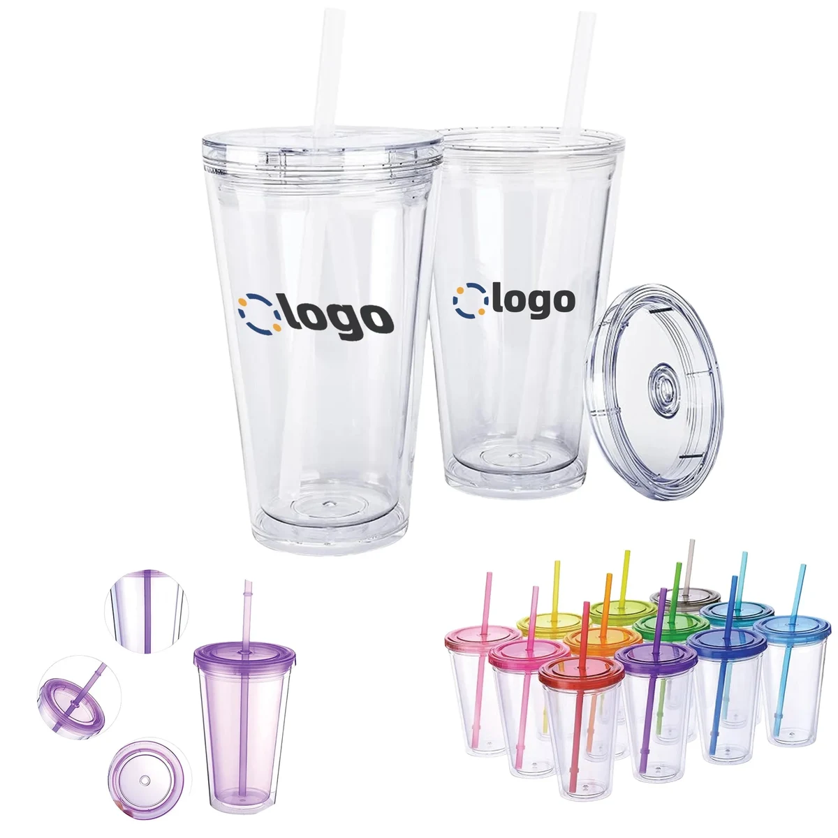 Reusable Transparent Double Layer Cup 1