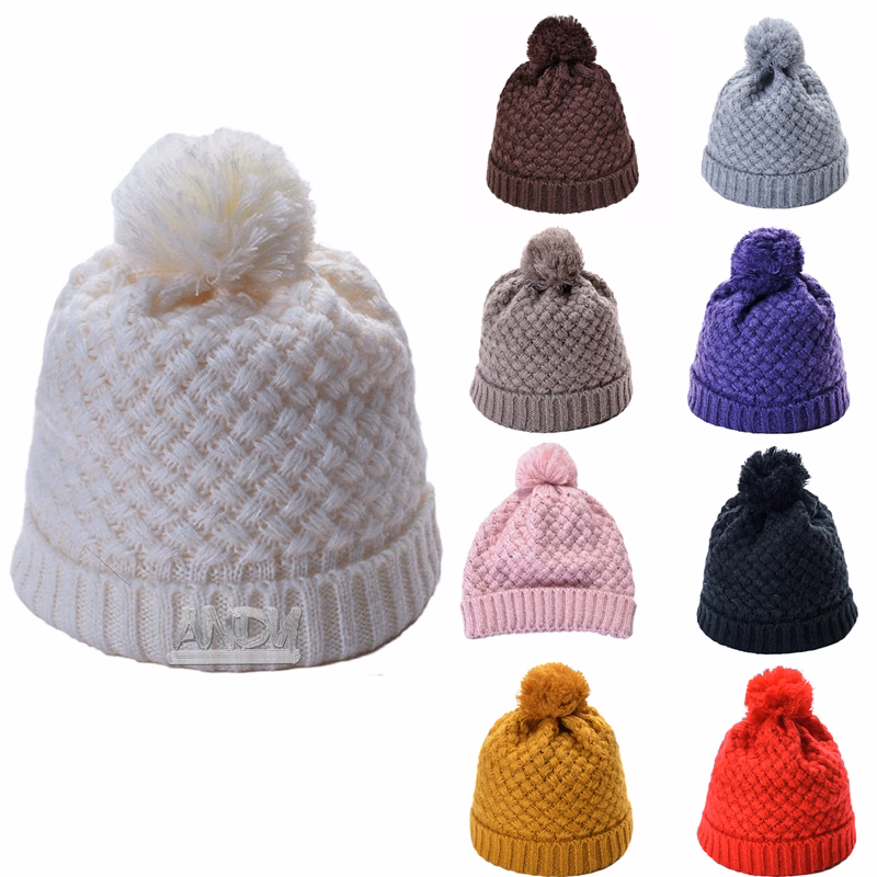 Fleece Lined Thick Knit Warm Winter Beanie Hat