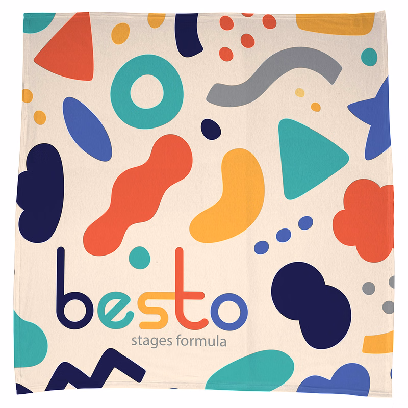 Cotton Feel Swaddle Blanket 42" x 42" 200GSM Poly/Spandex - Full Color