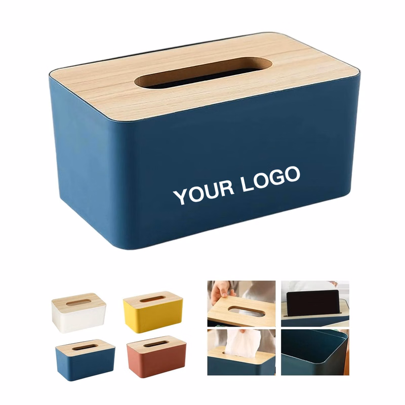 Wood and Plastic Tissue Holder for Home or Office