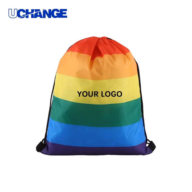 210D Polyester Drawstring Sport Pack Backpack 17" x 14"
