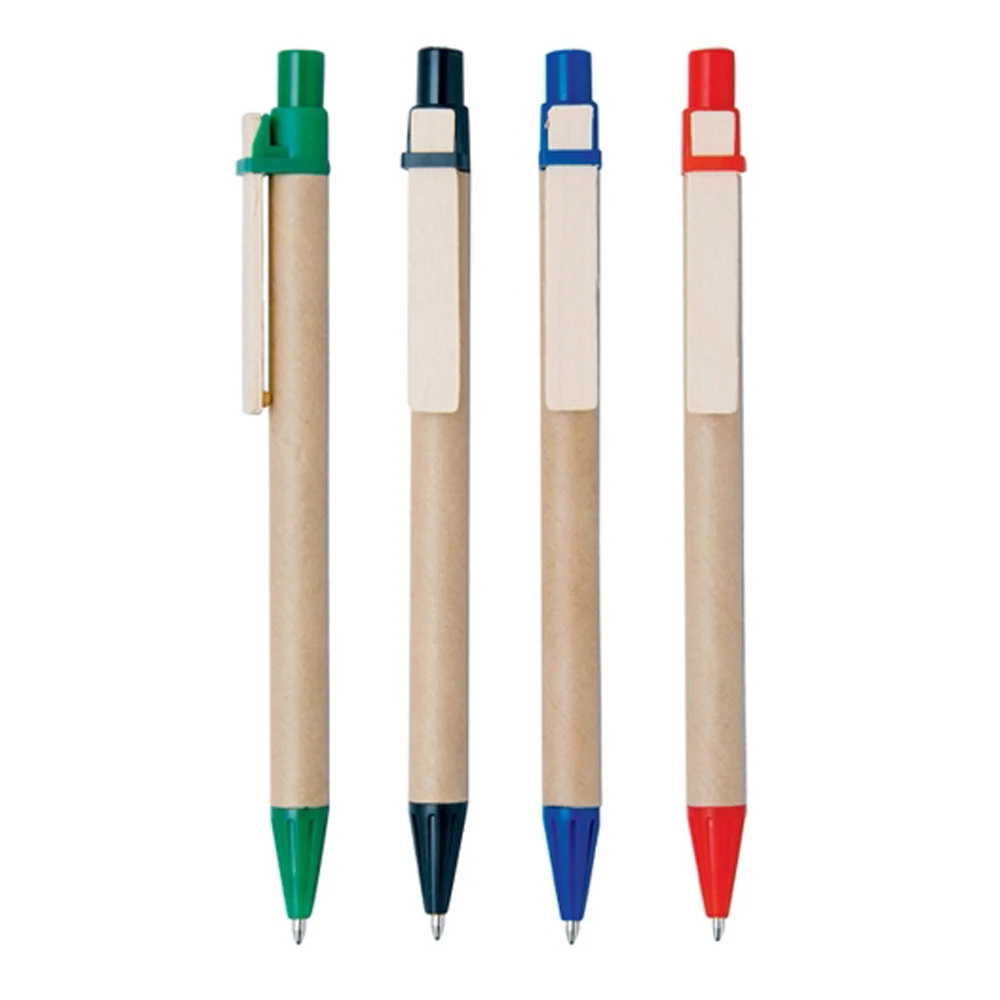 Paper Ballpoint Pen with Wooden Clip 1