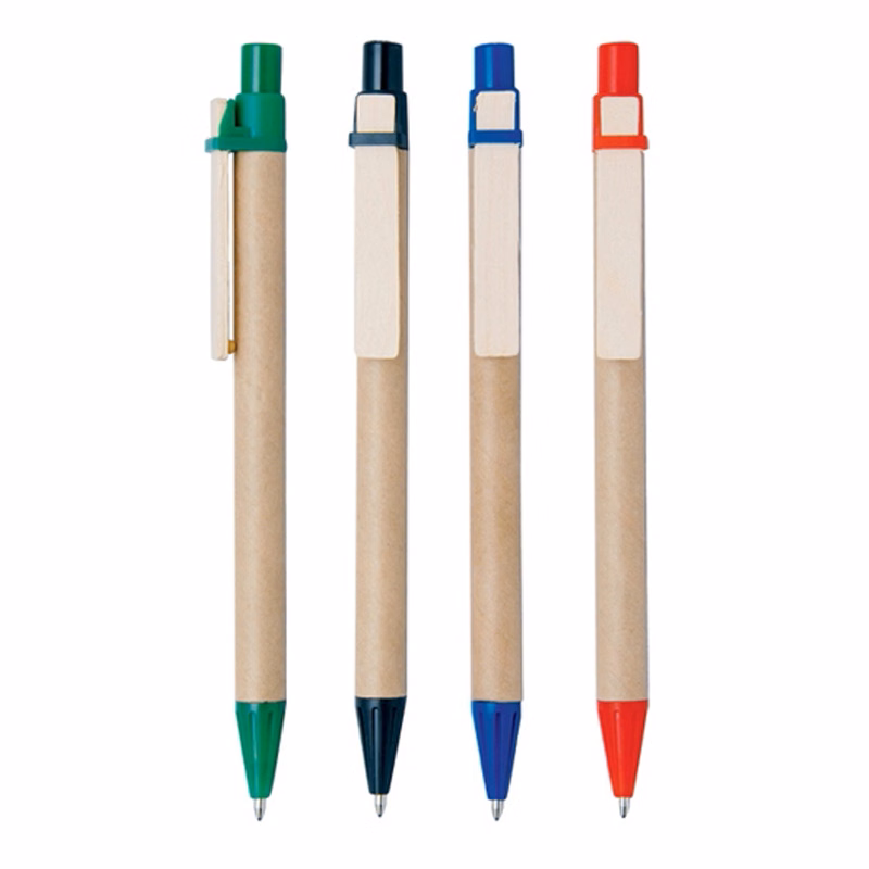 Paper Ballpoint Pen with Wooden Clip