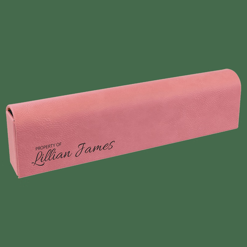 9 3/4" x 2 1/2" Pink Leatherette Pill Box