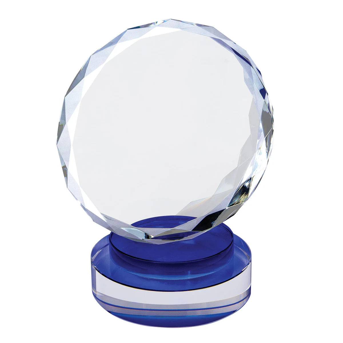Diamond-Cut Crystal Award w/Blue Accent (Medium) 1