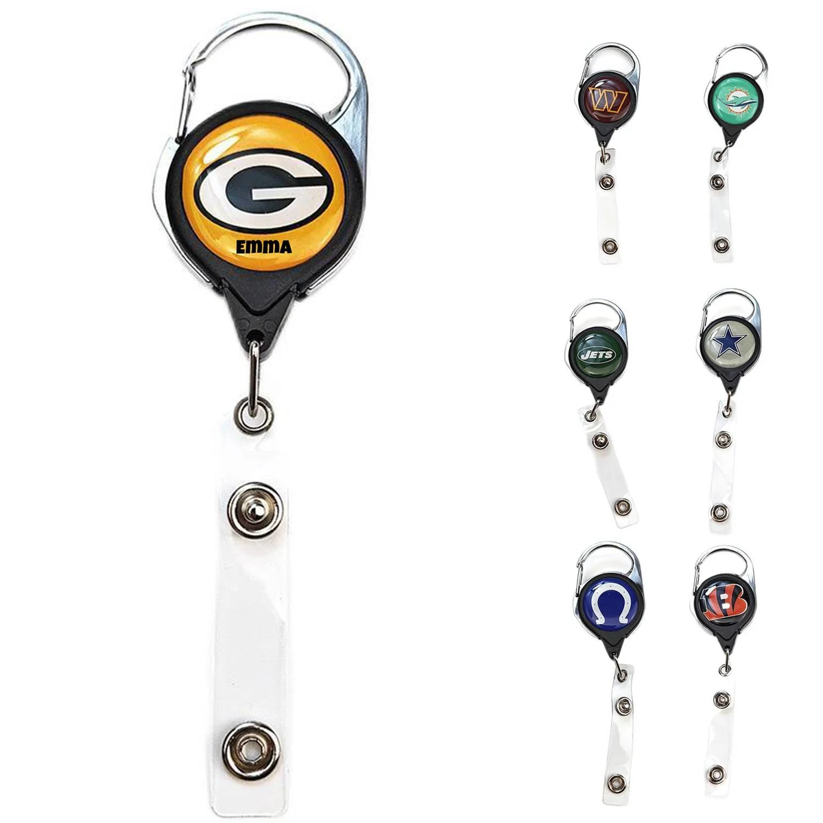 Custom Zinc Alloy Retractable Badge Holder Keychain 1