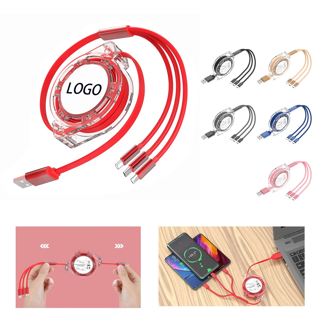 One To Three Retractable Data Cable 1