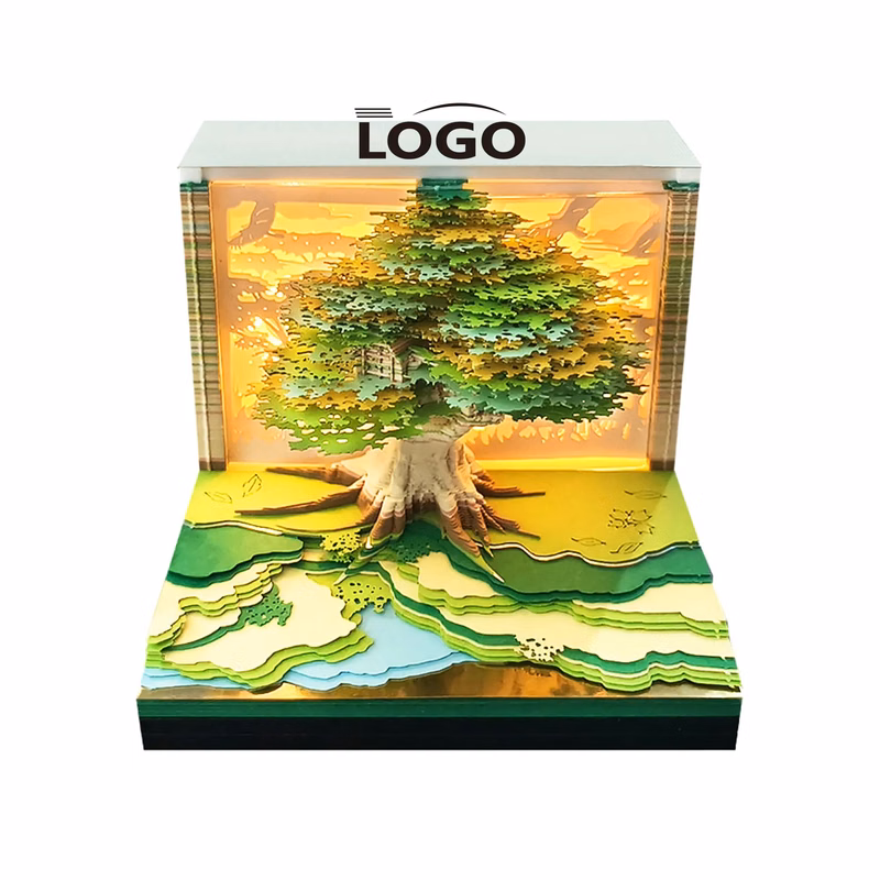 Creative 3D Paper Carving Notepad Novel Ornament