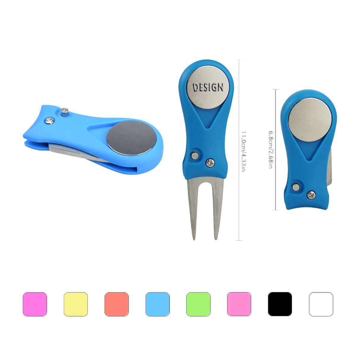 Foldable Golf Divot Tool with Magnetic Ball Marker 1
