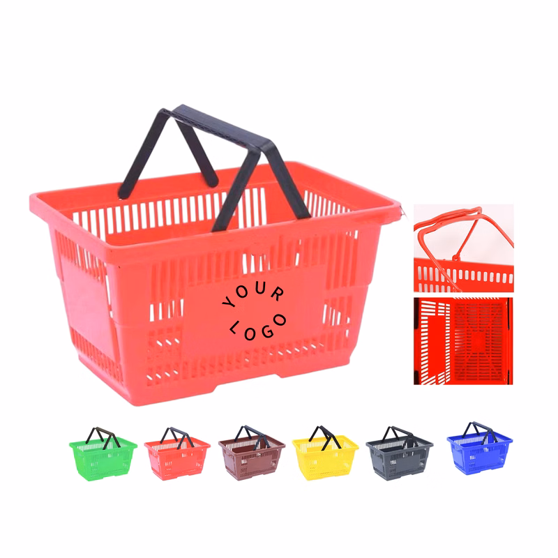 Plastic Rectangle Shopping Basket With Dual Handle 18 Litre
