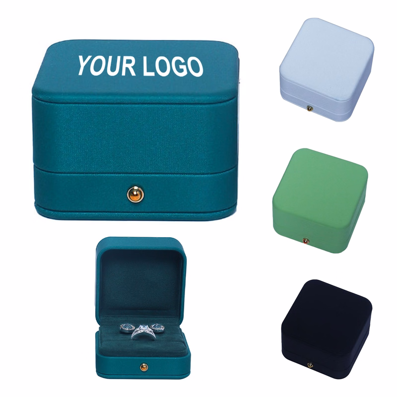 Pu Rounded Ring Box With Customised Logo