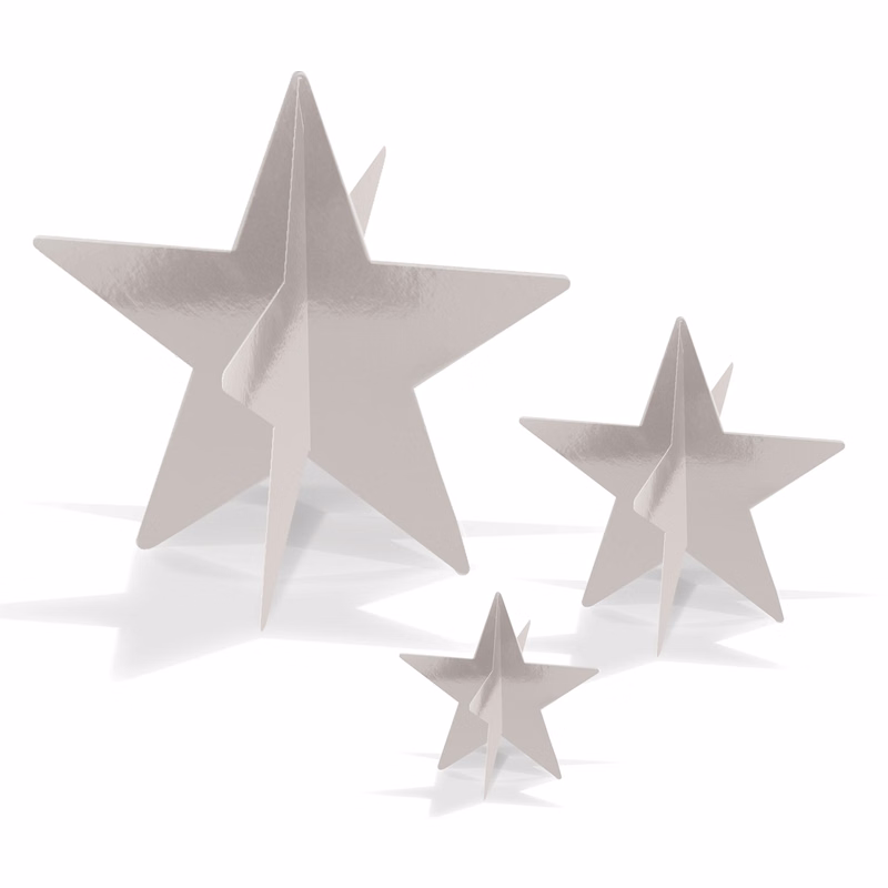 3-D Foil Star Centerpieces