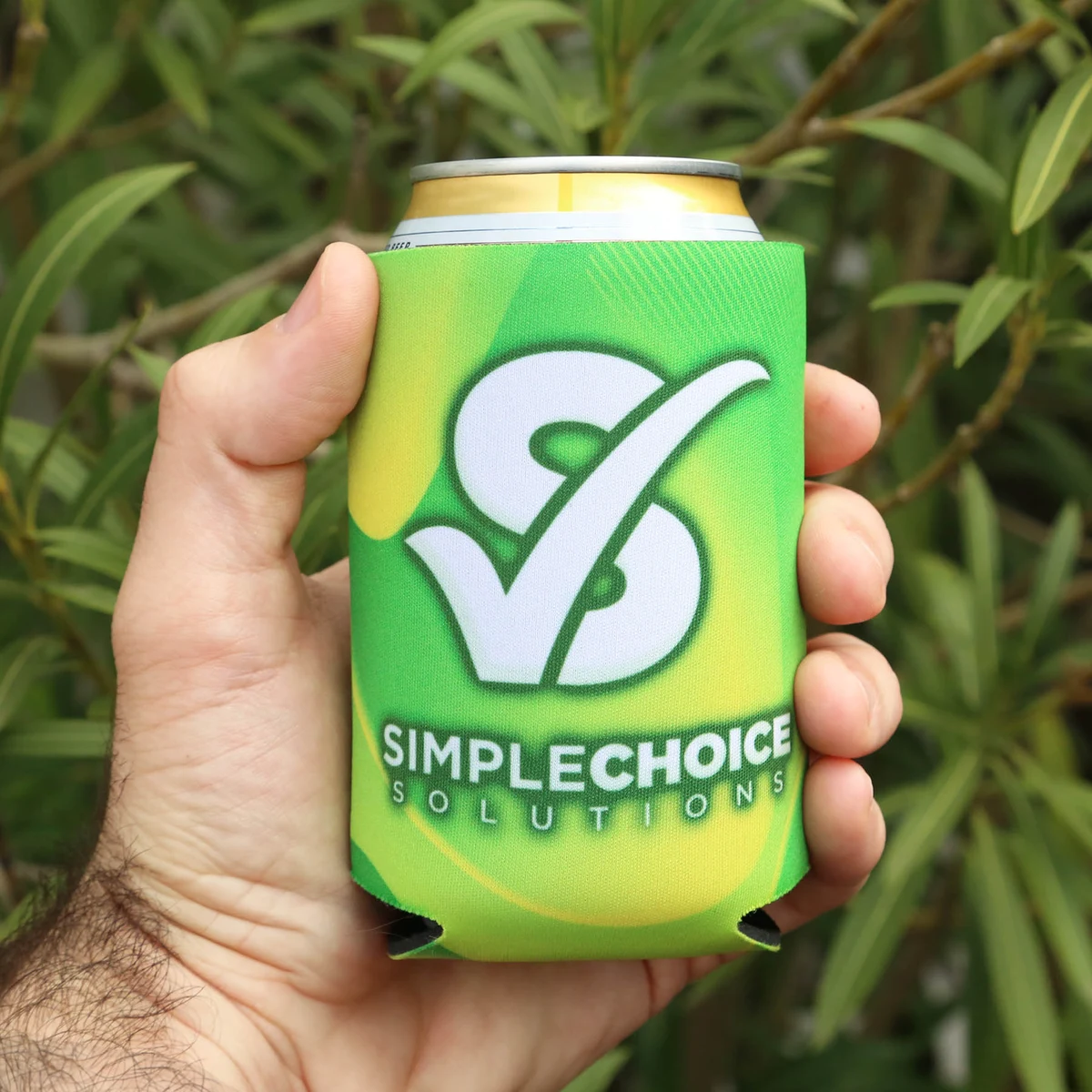 Neogreen™ Recycled can cooler, custom koozie with logo imprint 1