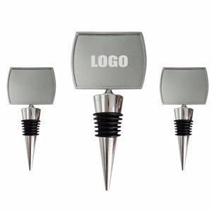Sleek Round Rectangle Medal Wine Stopper Cork