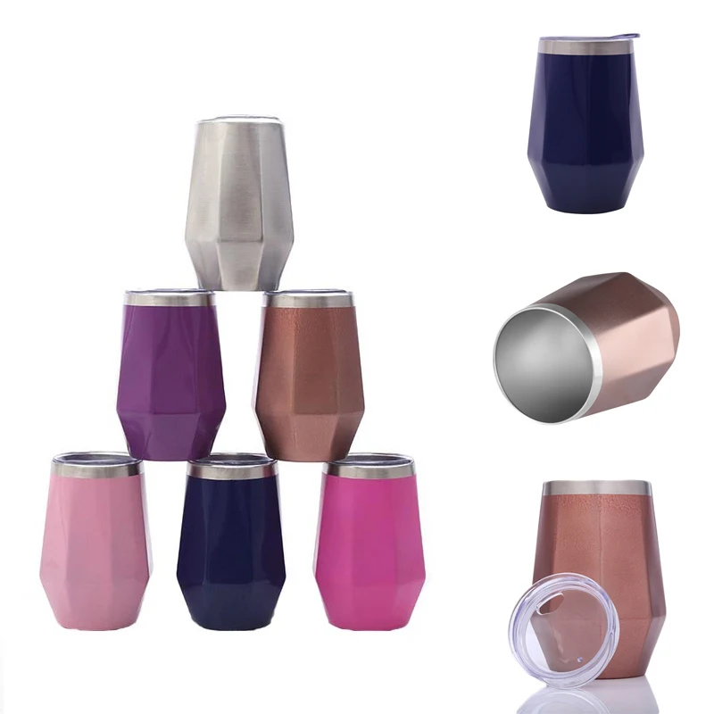 12oz Diamond Shape Stainless Steel Coffe Mugs 1