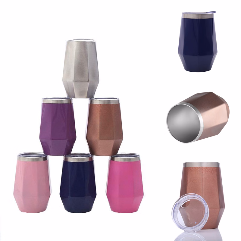 12oz Diamond Shape Stainless Steel Coffe Mugs