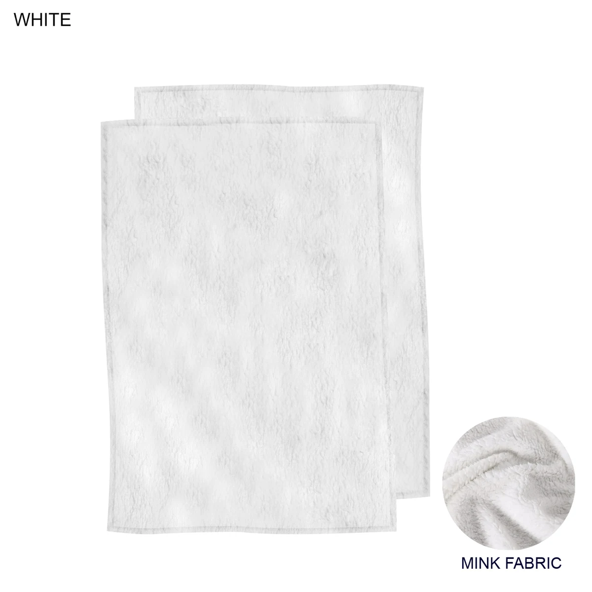 Plush and Cozy Mink Flannel Fleece White Lap Blanket, 30x40, Blank Only 1