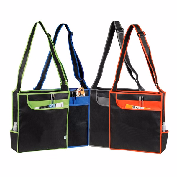 Multi-Pocket Messenger Shoulder Non-Woven Tote Bag